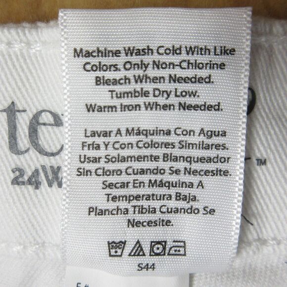 TERRA & SKY High Rise Straight Leg Jeans Plus Sz 28W Vivid White Core Denim NWT - Picture 8 of 13